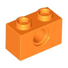 Orange Technic, Brick 1 x 2 with Hole