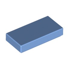 Medium Blue Tile 1 x 2 with Groove