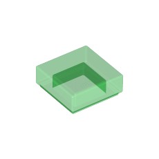 Trans-Green Tile 1 x 1 with Groove