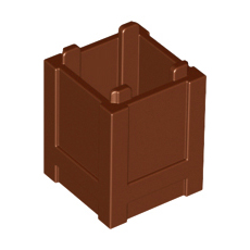 Reddish Brown Container, Box 2 x 2 x 2 - Top Opening