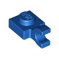 Blue Plate, Modified 1 x 1 with Clip Horizontal (thick open O clip)
