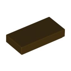 Dark Brown Tile 1 x 2 with Groove