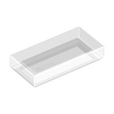 Trans-Clear Tile 1 x 2 with Groove