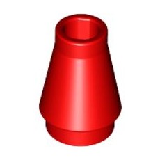 Red Cone 1 x 1 with Top Groove