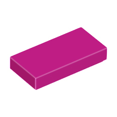 Magenta Tile 1 x 2 with Groove