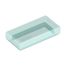Trans-Light Blue Tile 1 x 2 with Groove