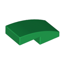 Green Slope, Curved 2 x 1 No Studs