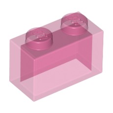 Trans-Dark Pink Brick 1 x 2 without Bottom Tube