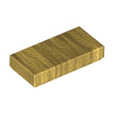 Pearl Gold Tile 1 x 2 with Groove