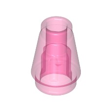 Trans-Dark Pink Cone 1 x 1 with Top Groove