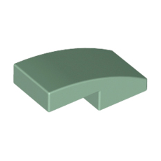 Sand Green Slope, Curved 2 x 1 No Studs